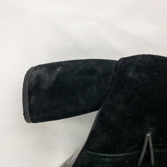 Nine West KerryLeeo Black Suede Button Ankle Booties Boots Womens 8.5 - Picture 10 of 16